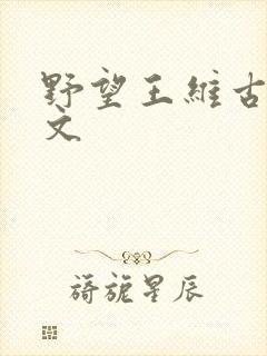 野望王维古诗原文