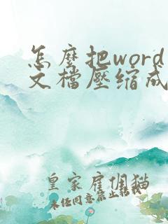 怎么把word文档压缩成压缩包