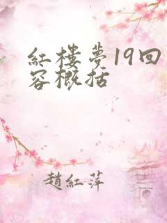 红楼梦19回内容概括