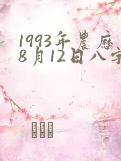 1993年农历8月12日八字
