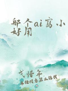 哪个ai写小说好用