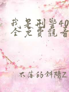 我是刑警40集全免费观看高清