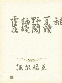 霍栖野夏稚小说在线阅读