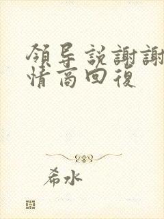 领导说谢谢,高情商回复
