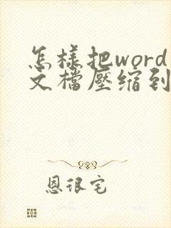 怎样把word文档压缩到一个文件夹里