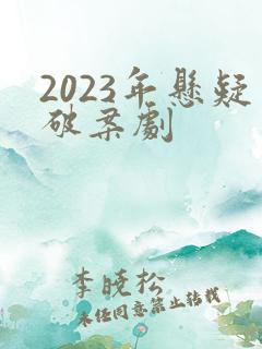 2023年悬疑破案剧