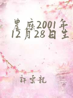 农历2001年12月28日生辰八字 农历2001年12月28日生辰八字
