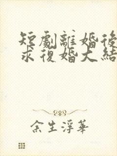 短剧离婚后前夫求复婚大结局