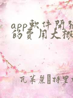 app软件开发的费用大概多少