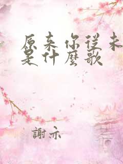 原来你从未离去是什么歌