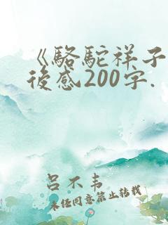 《骆驼祥子》读后感200字.