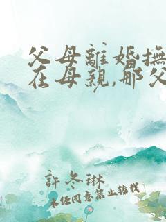 父母离婚抚养权在母亲,那父亲犯罪