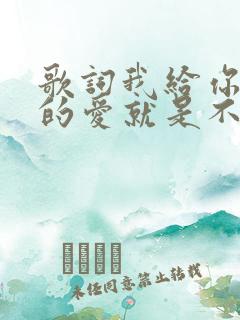 歌词我给你最后的爱就是不打扰是什么歌