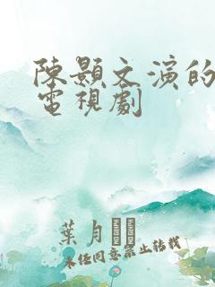 陈颢文演的所有电视剧