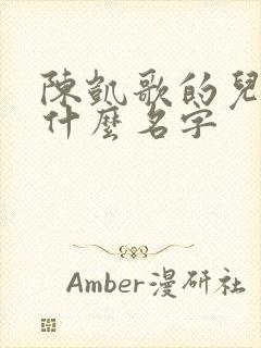 陈凯歌的儿子叫什么名字