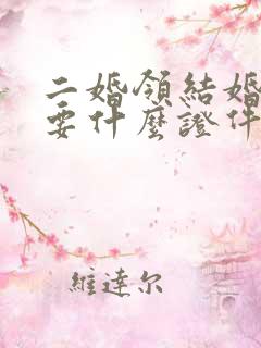 二婚领结婚证需要什么证件