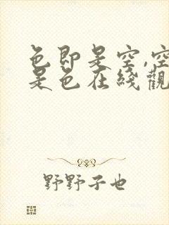 色即是空,空即是色在线观看