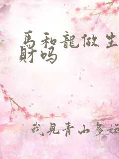 马和龙做生意合财吗