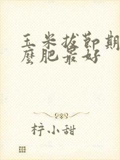 玉米拔节期用什么肥最好