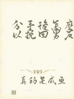 分手后怎么样可以挽回男友