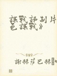 谍战译制片《赤色谍战》