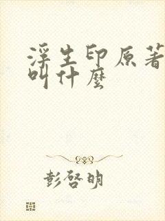 浮生印原著小说叫什么