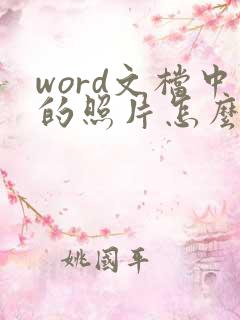 word文档中的照片怎么压缩