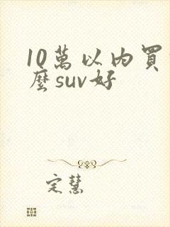 10万以内买什么suv好