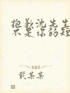 抱歉沈先生孩子不是你的短剧大结局