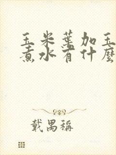 玉米叶加玉米须煮水有什么功效