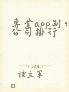 专业app制作公司排行