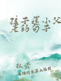 孩子还小父母已老的句子