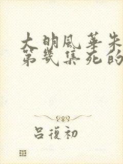 大明风华朱高炽第几集死的