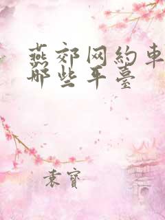 燕郊网约车能跑哪些平台