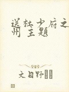 送杜少府之任蜀州 主题