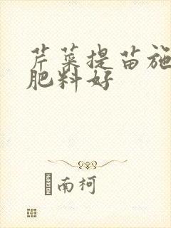 芹菜提苗施什么肥料好