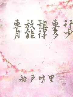 车放租车行一个月能得多少钱