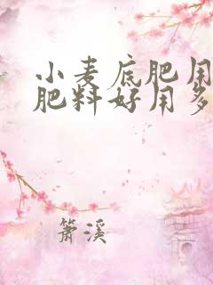 小麦底肥用什么肥料好用多少