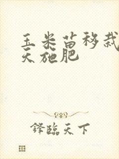玉米苗移栽后几天施肥 玉米苗移栽后几天施肥