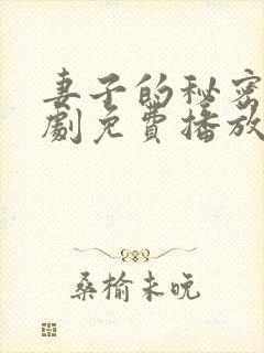 妻子的秘密电视剧免费播放