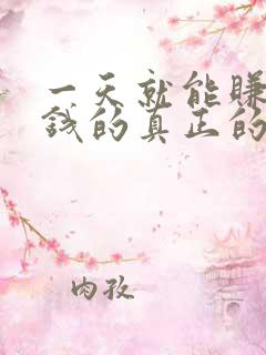 一天就能赚十块钱的真正的赚钱软件