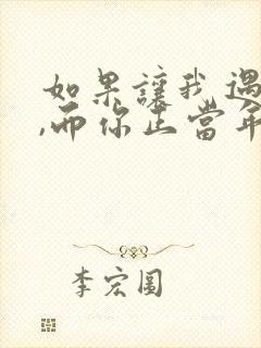 如果让我遇见你,而你正当年轻