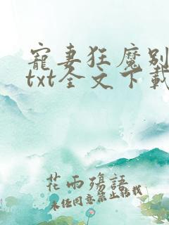 宠妻狂魔别太坏txt全文下载