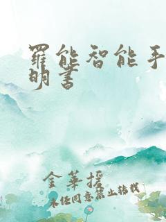 罗能智能手表说明书