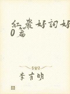 红岩好词好句10篇