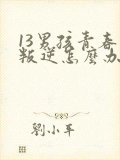 13男孩青春期叛逆怎么办