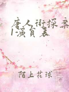 唐人街探案网剧1演员表