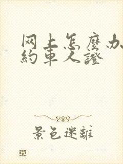 网上怎么办理网约车人证