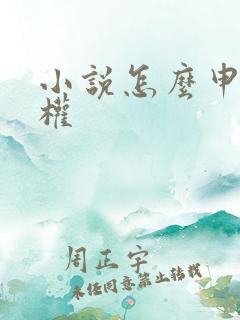 小说怎么申请版权