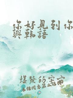 你好见到你很高兴韩语